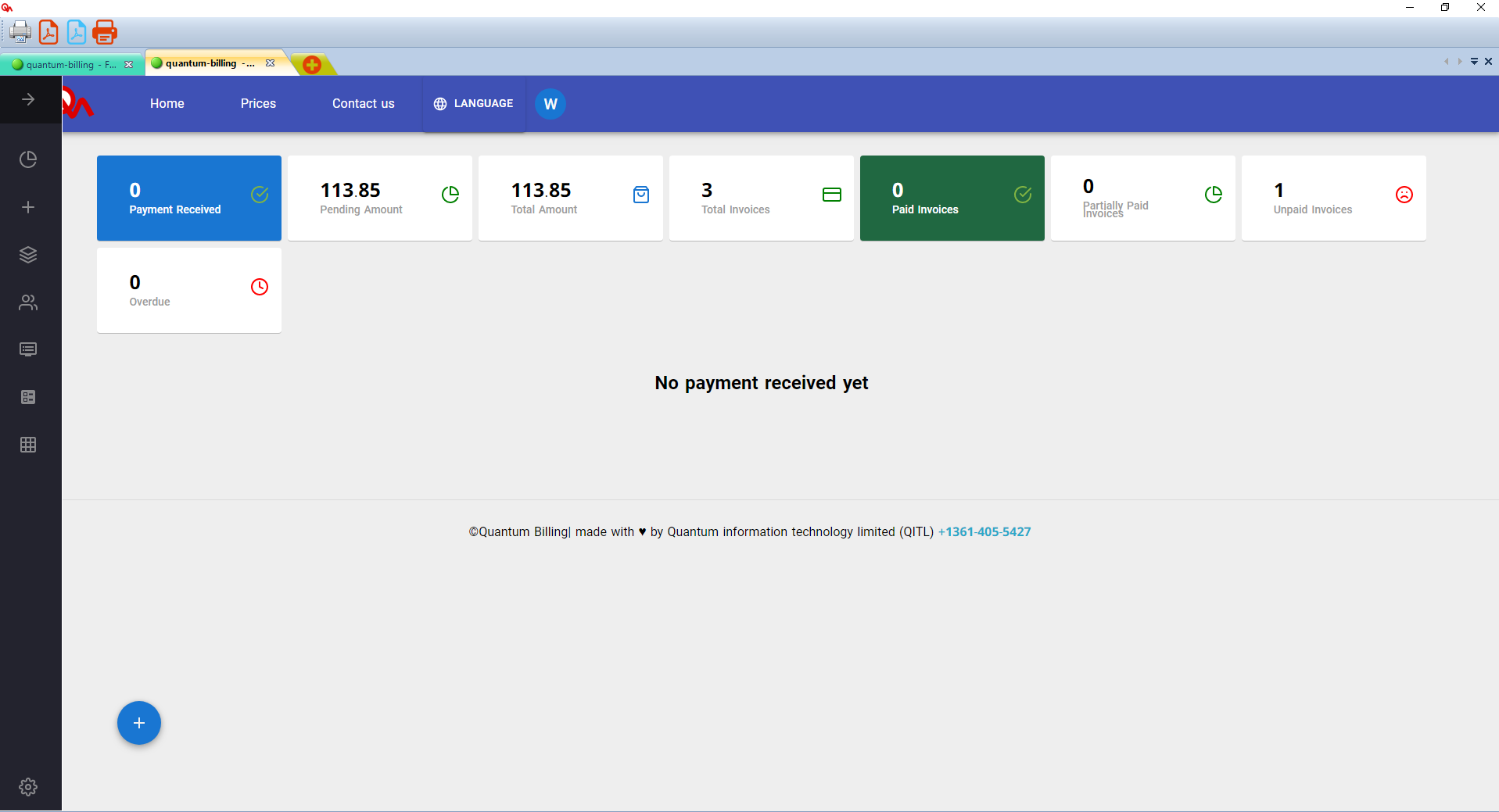 Quantum Billing desktop app preview